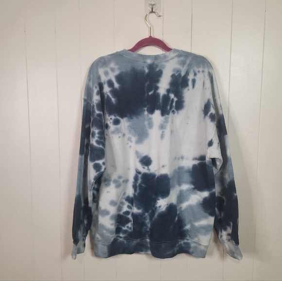 Urban Renewal Remade Heart Blue Tie Dye Crew Neck Sweatshirt Oversized Large XL - Picture 6 of 10